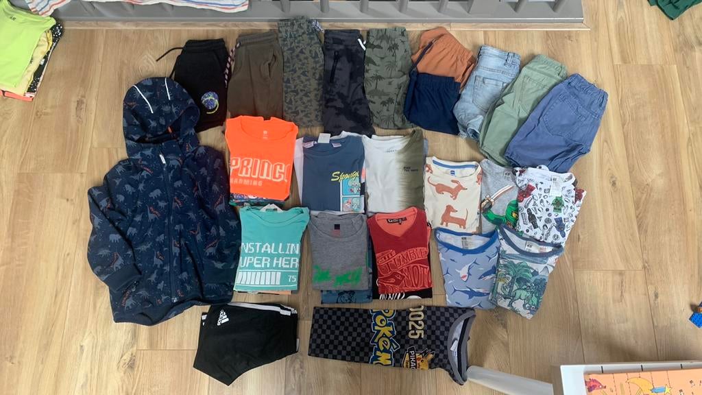 Jongenskleding zomer 110/116 incl zomerjas (softshel), Ophalen of Verzenden, Gebruikt, Jongen, Nacht- of Onderkleding