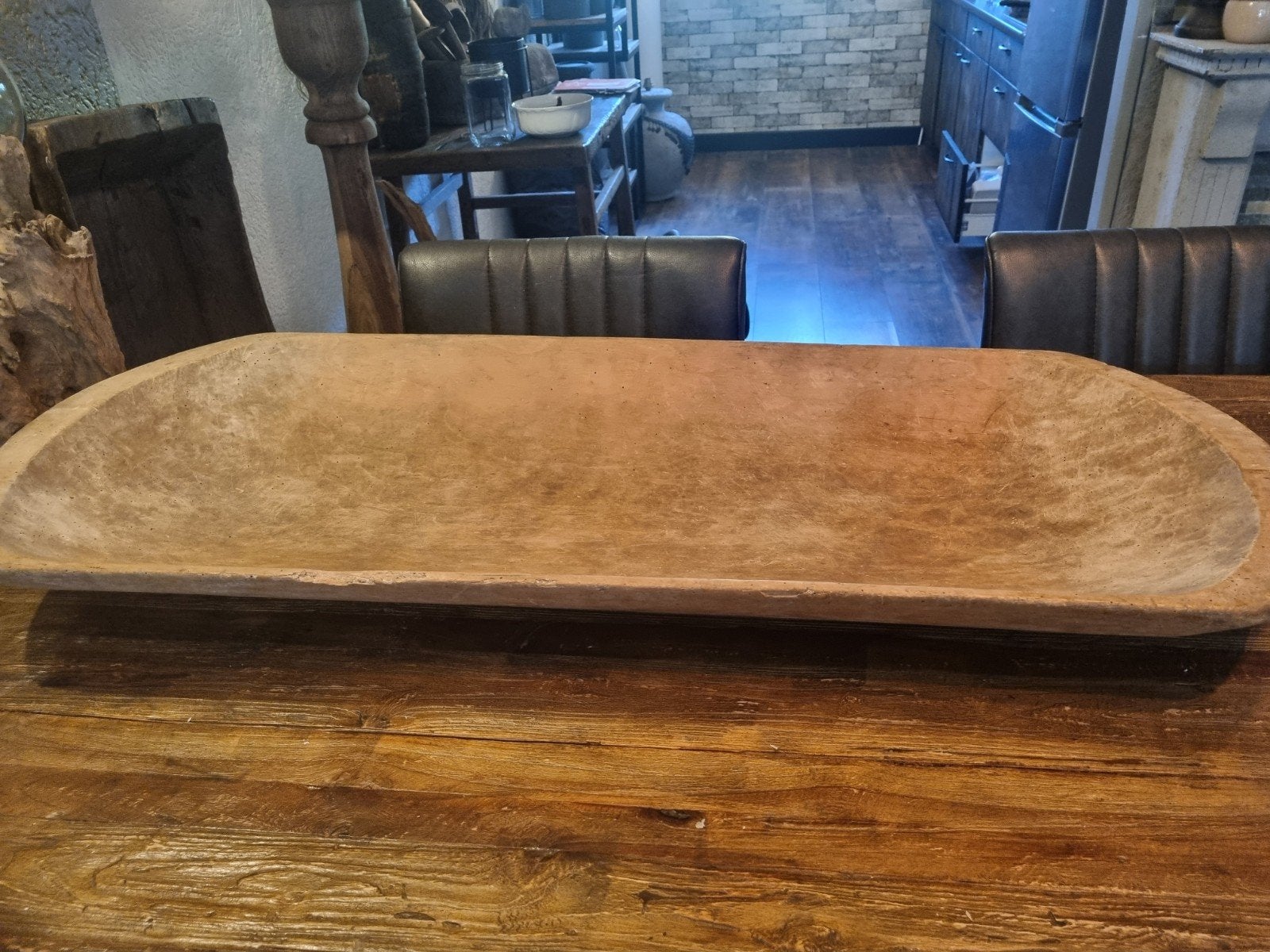 te koop oud houten trog, Ophalen