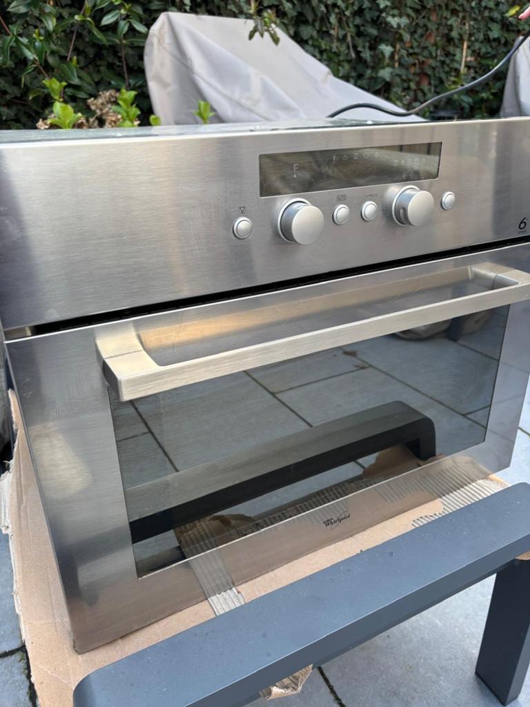 Whirlpool AMW 548 IX Inbouwcombi Oven magnetron stoomfunctie, Witgoed en Apparatuur, Ovens, Ophalen, Whirlpool, Gebruikt, 60 cm of meer