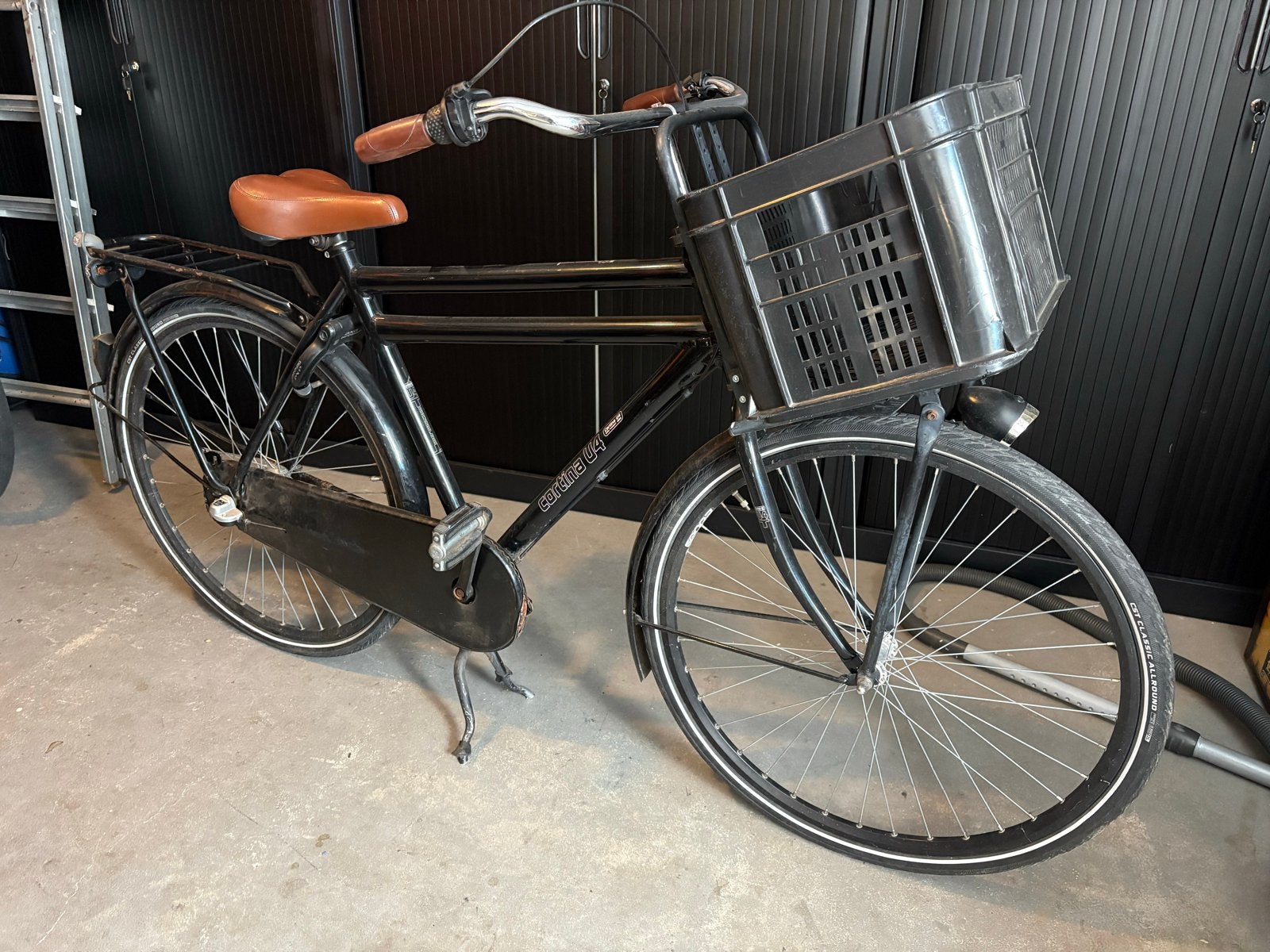 Cortina U4 Transportfiets - Zwart, gebruikt, Terugtraprem, Gebruikt, Versnellingen, Ophalen