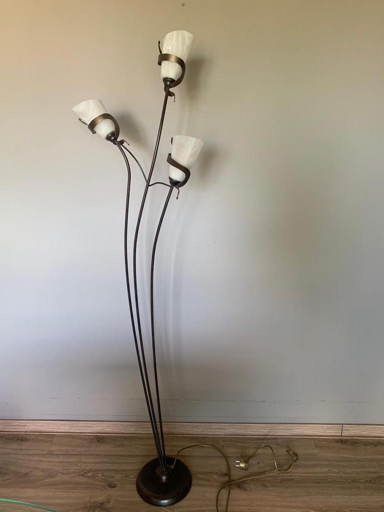 Massive vloerlamp met 3 lichtpunten, 180 cm hoog, Huis en Inrichting, Ophalen, Gebruikt, Metaal, 150 tot 200 cm
