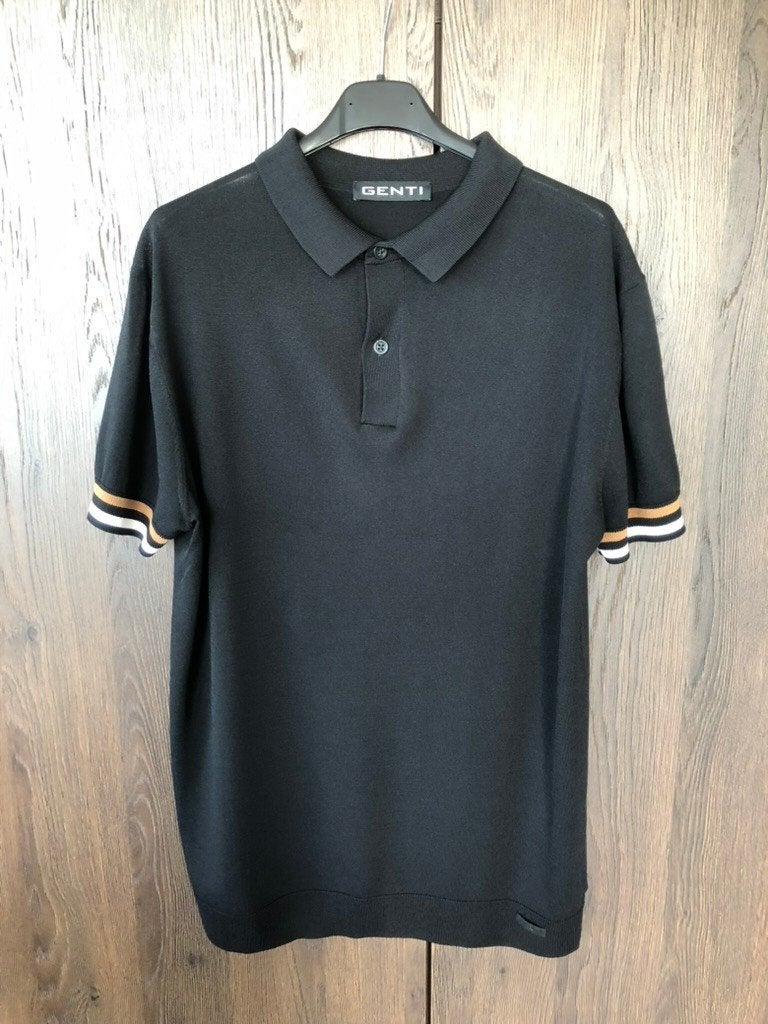 GENTI poloshirt, maat M, Zwart, Zo goed als nieuw, Genti, Verzenden