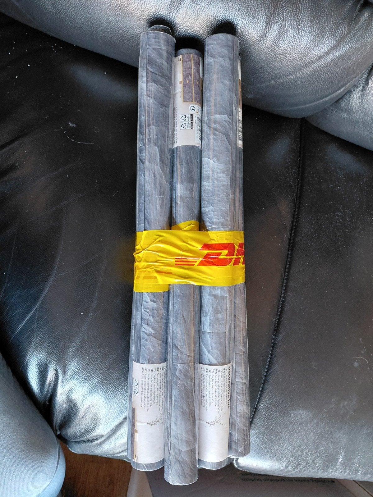 Zelfklevende decoratiefolie - Grijs marmerlook (3 rollen), Ophalen, Nieuw, Kunststof, Modern