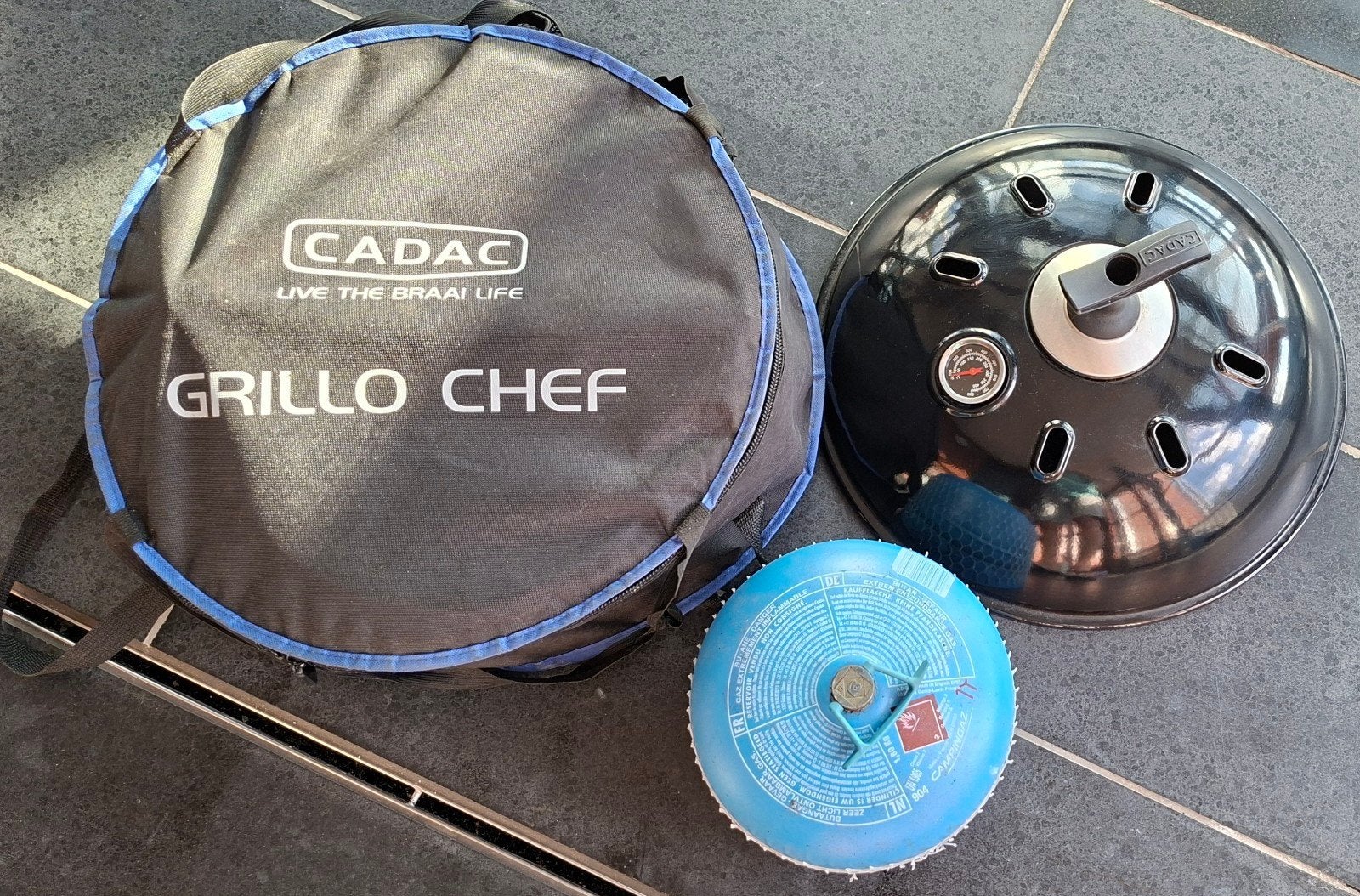 Cadac Grillo Chef plus Campingaz 904 gasfles, Ophalen, Gebruikt, Cadac