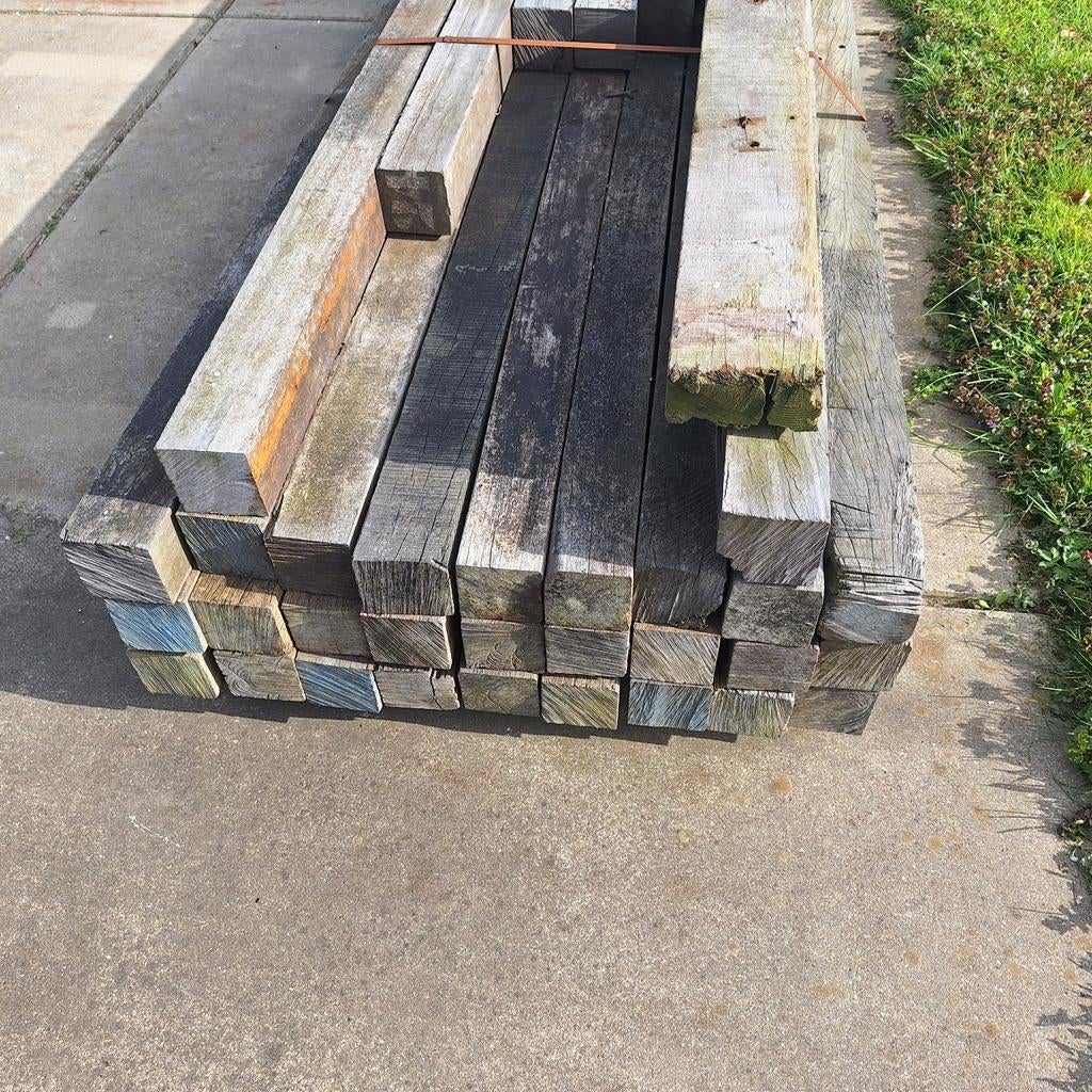 Hardhouten palen, balken, gordingen, beschoeiing, Ophalen, Zo goed als nieuw, Hardhout, 250 cm of meer