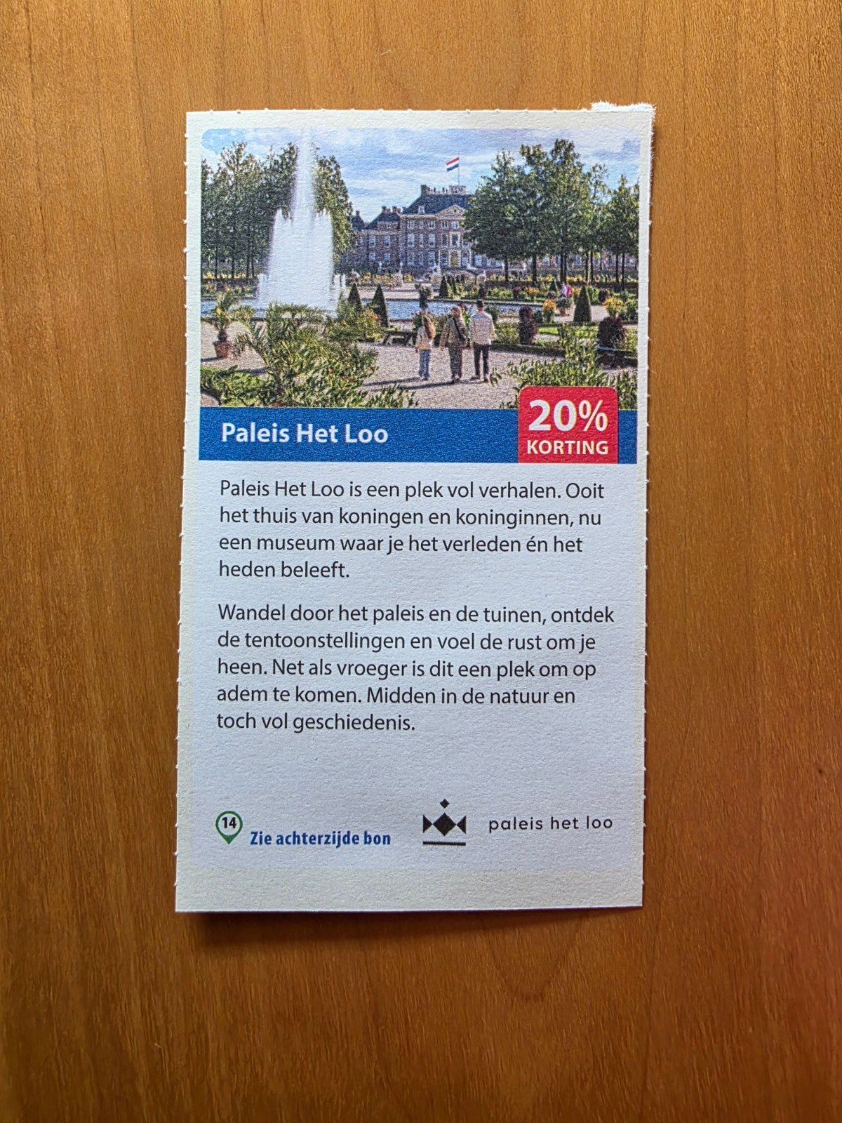 Paleis Het Loo 20% korting maximaal 5 personen, Tickets en Kaartjes, Drie personen of meer, Overige typen