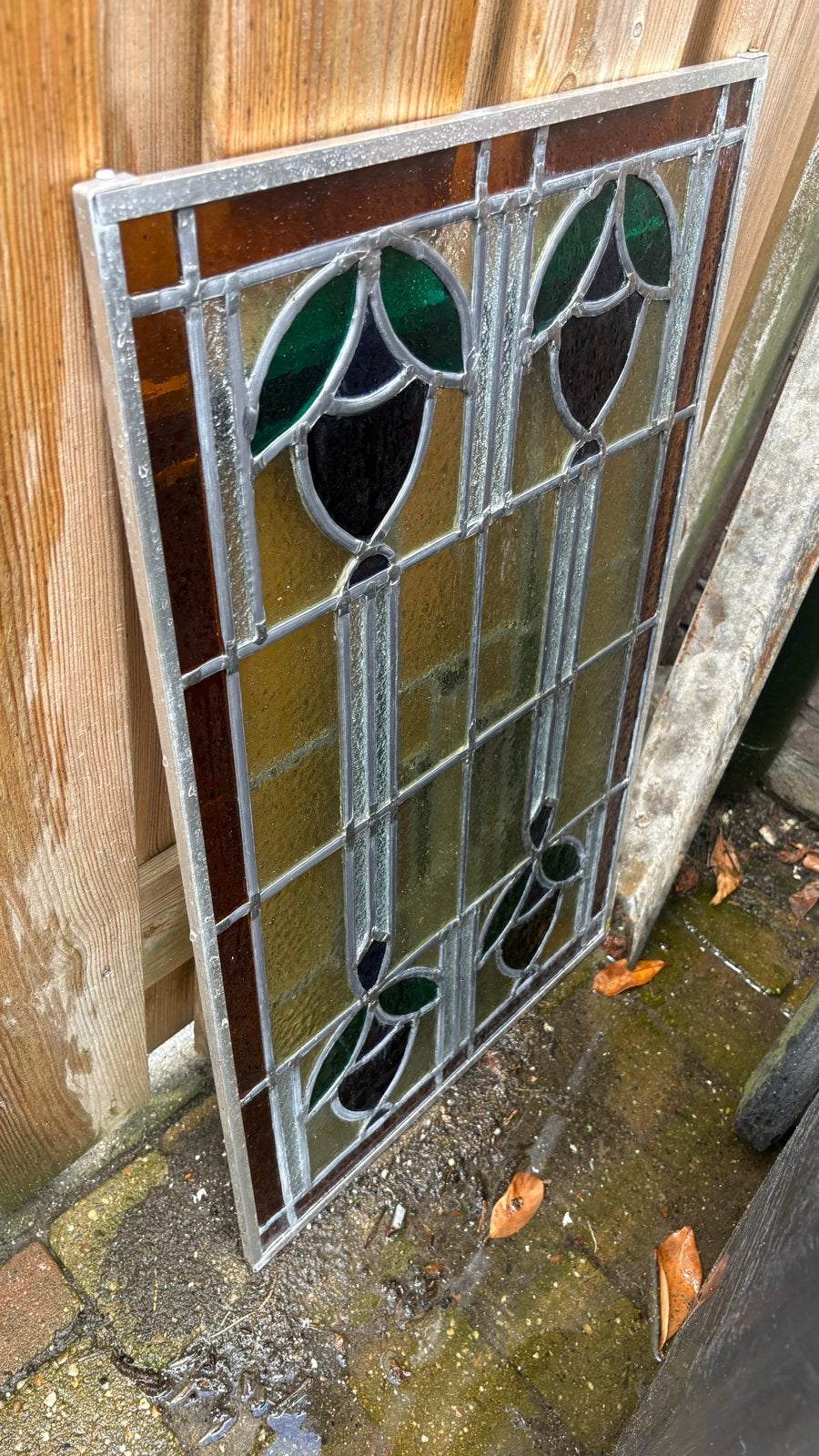 2 Glas-in-lood ramen in goede staat, Ophalen of Verzenden, Gebruikt, Glas in lood
