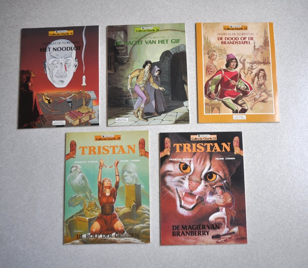 Collectie  Charlie  -  Andreas  de  Florentijn  +  Tristan., Meerdere stripboeken, Ophalen of Verzenden, Zo goed als nieuw, Diverse auteurs.