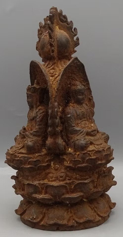 Gietijzer Altaar Tempel Vintage Boeddha oosters beeld, Ophalen of Verzenden, 23 cm, Nvt, Nvt