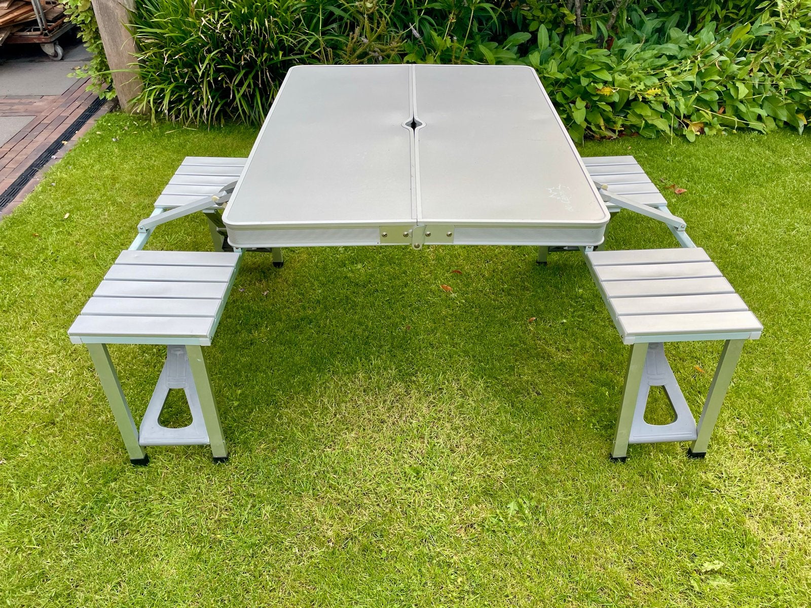 Bo-Camp campingtafel met 4 krukjes, Caravans en Kamperen, Kampeermeubelen, Ophalen, Gebruikt, Campingtafel