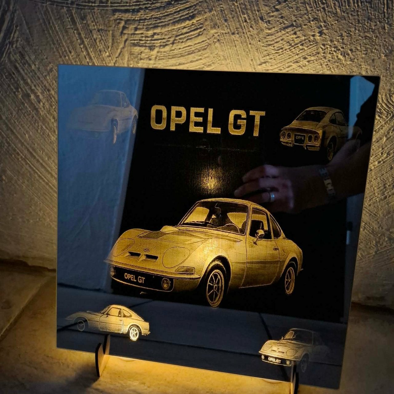 Gegraveerde Spiegels 30x30 cm met Optioneel LED-licht, Ophalen, Vierkant, Minder dan 50 cm, Minder dan 100 cm