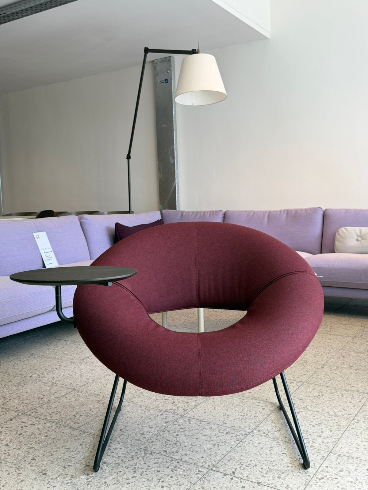 Leolux Mimas fauteuil met bijzettafel NIEUW, Ophalen, Nieuw, 75 tot 100 cm, Stof