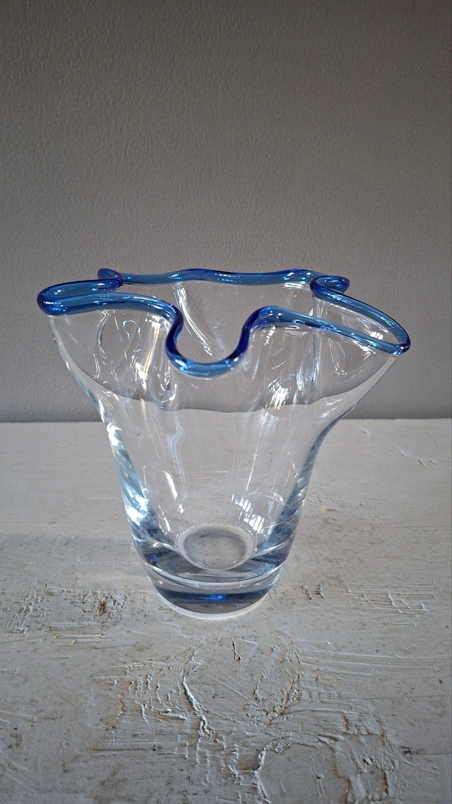 Villeroy & Boch Signature Blossom Vaas - Blauwe Rand (18 cm), Ophalen of Verzenden