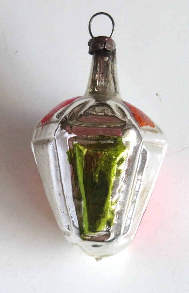 Oude Kerstbal Lantaren / Lamp ( zilver groen rood goudgeel ), Ophalen of Verzenden