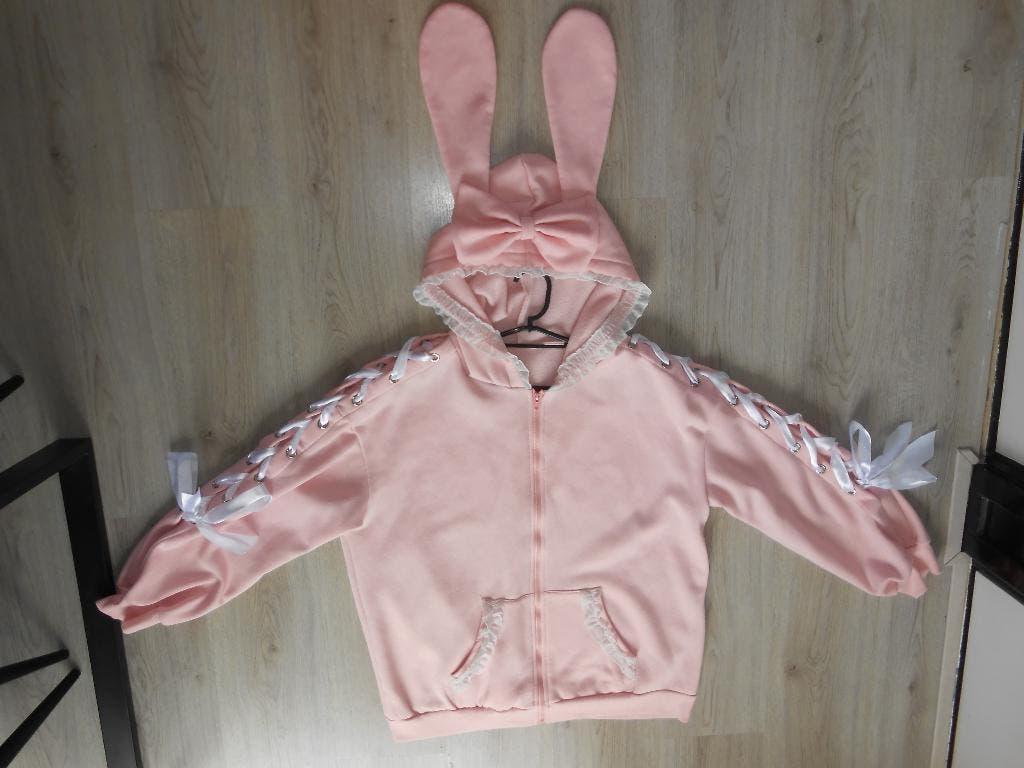 kawaii oversized vest met konijn oren en ruches maat L, Ophalen of Verzenden, Zo goed als nieuw, Maat 42/44 (L), Roze