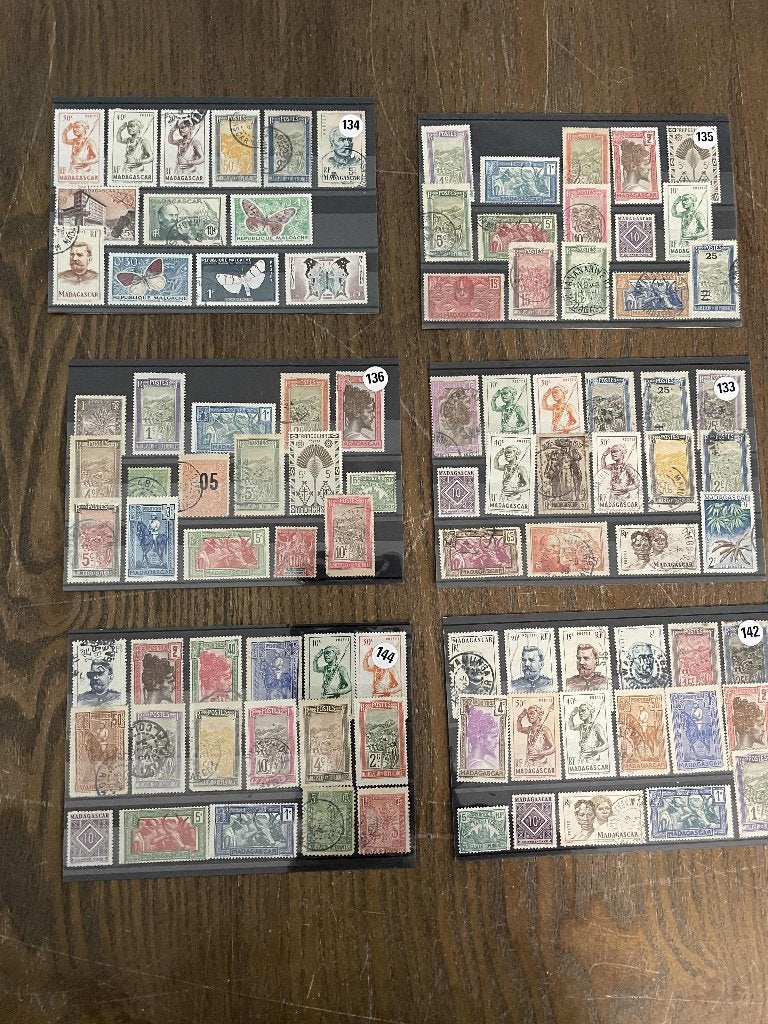 oude postzegels Madagascar 6 kaarten, Verzenden, Nederland