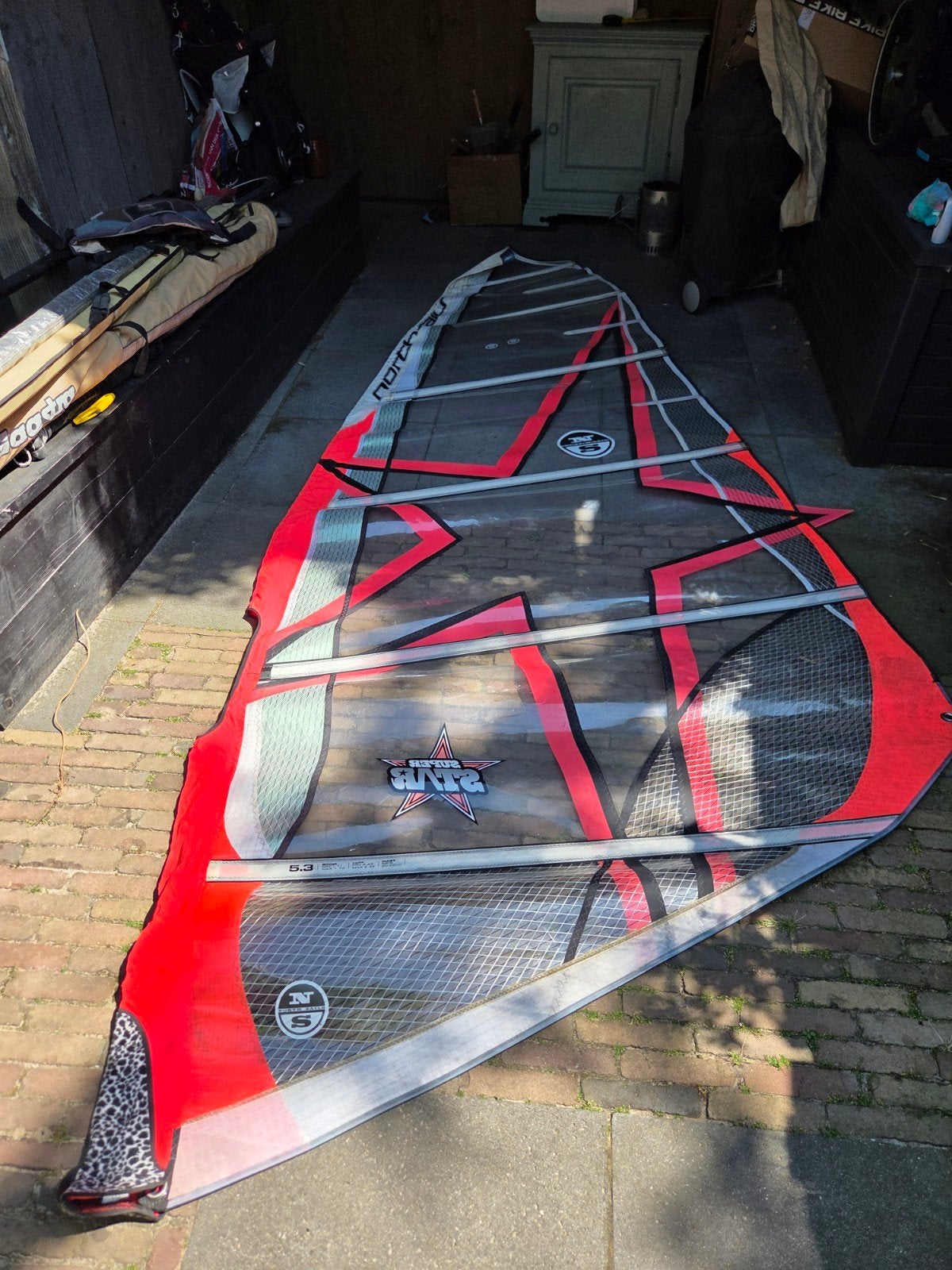 North Sails Super Star 5.3m² windsurfzeil, Ophalen, 5 tot 6.5 m², Zo goed als nieuw, North Sails