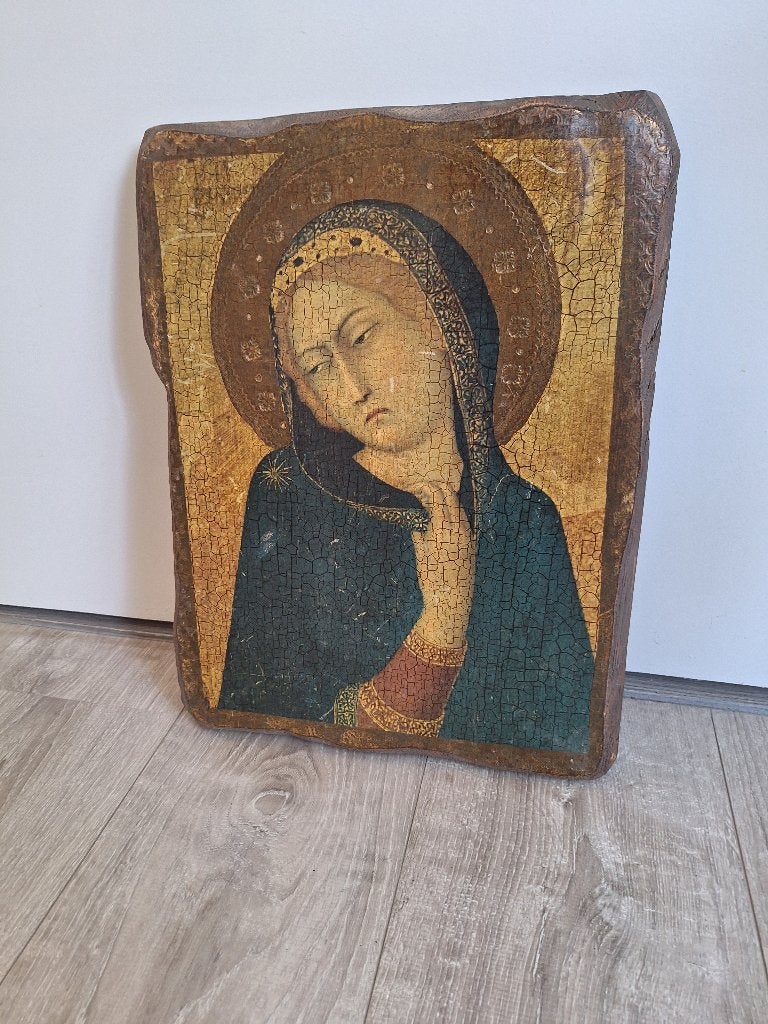 Antiek Mariabeeld op hout - Religieuze kunst, Verzamelen, Ophalen, Gebruikt, Beeld(je), Christendom | Katholiek