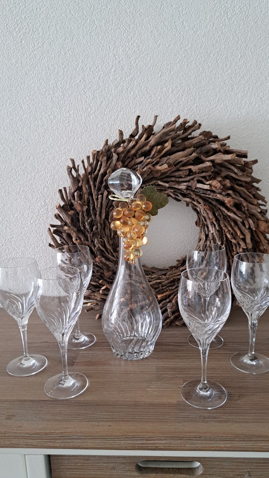 Karaf met  6 wijnglazen., Ophalen