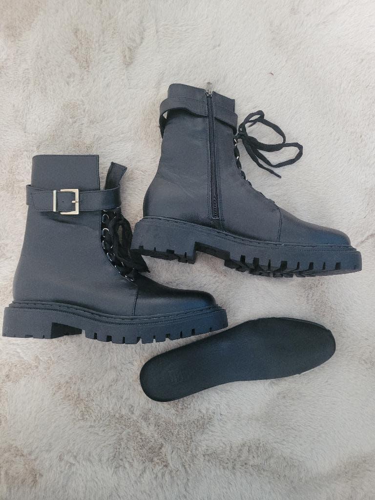 Leren Laarzen zwart maat 41 dameslaars booties korte schoene, Deabused, Zwart, Lage of Enkellaarzen, Nieuw