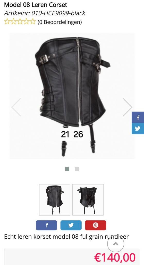 Nieuwe leren corsetten BORSTOMVANG 72 - 80 centimeter, Ophalen of Verzenden, Nieuw