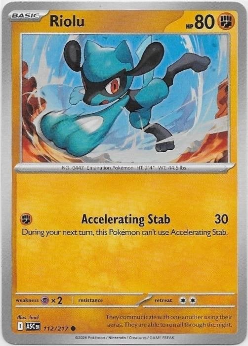 Ascended Heroes,  Riolu [common] 112/217, Verzenden, Nieuw, Losse kaart