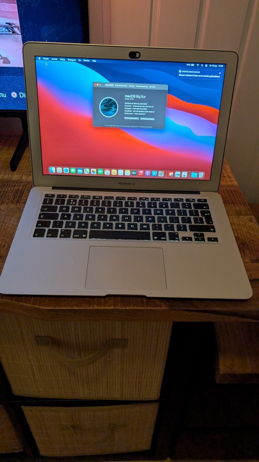 MacBook Air 2013, 13 inch, Minder dan 2 Ghz, Ophalen of Verzenden, Zo goed als nieuw