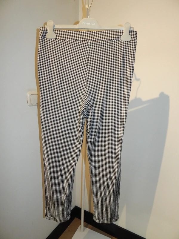 King Louie makkelijke zwart wit broek in fijn ruitje M, Kleding | Dames, Broeken en Pantalons, Maat 38/40 (M), Zo goed als nieuw
