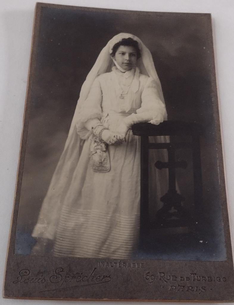 communie foto oud, Ophalen of Verzenden, Voor 1940, Zo goed als nieuw, Overige onderwerpen