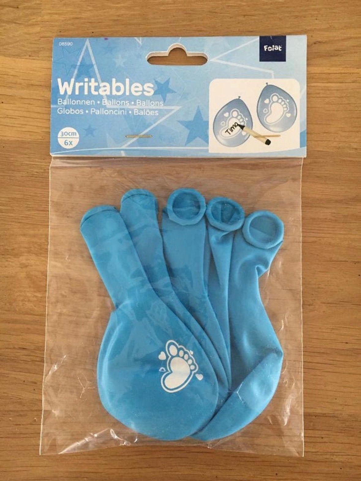 Ballonnen voetjes blauw - 6 st | geboorte jongen babyshower, Ophalen of Verzenden, Nieuw, Versiering, Geboorte of Huwelijk