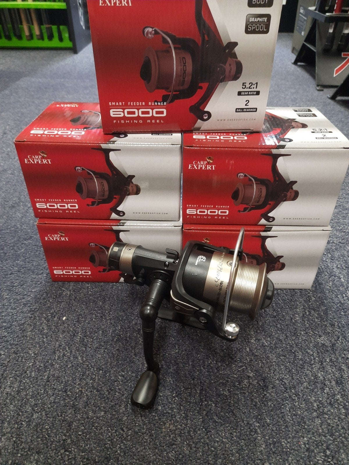 partij van 5 Carp Expert 6000 vrijloopmolens, Molen, Carp expert, Nieuw, Ophalen of Verzenden