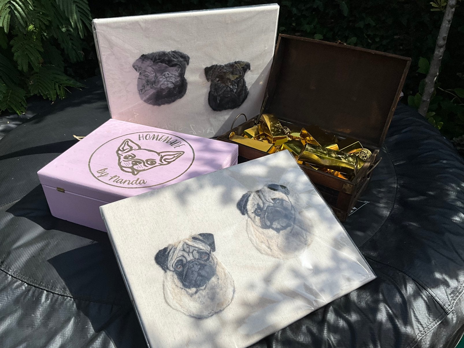 Handgemaakte decoratie Bulldog/goud, Ophalen, Nieuw