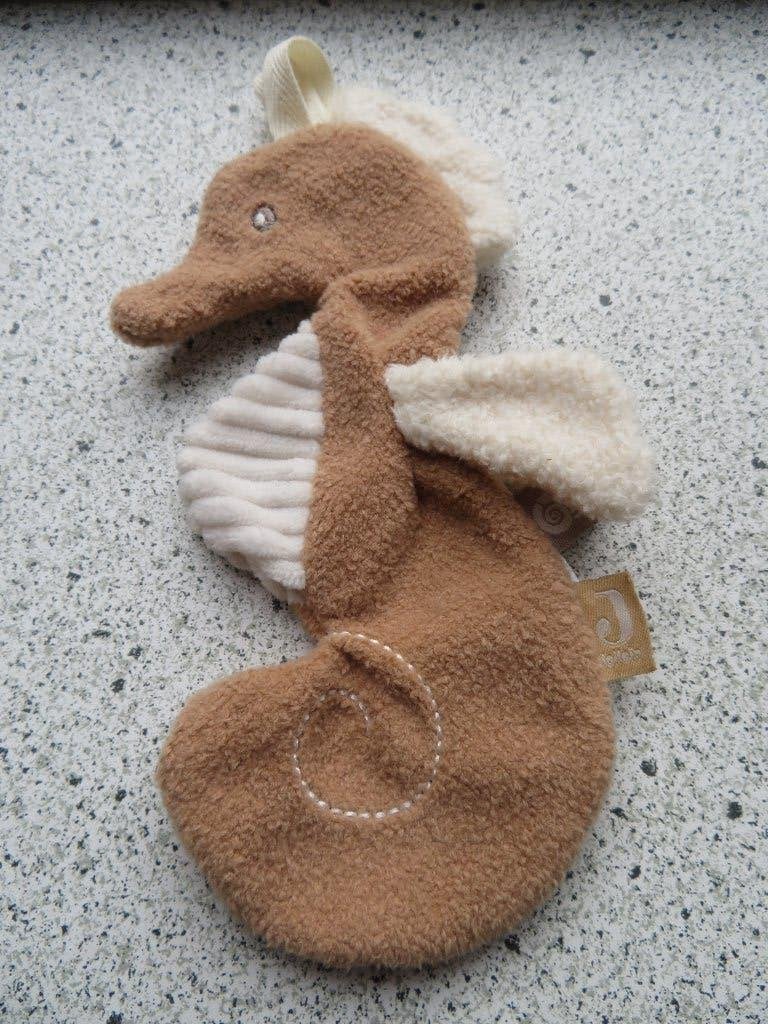 Zeepaardje merk Jollein knuffeldoek bruin crème speendoekje, Ophalen of Verzenden, Zo goed als nieuw, Overige typen, Wasbaar