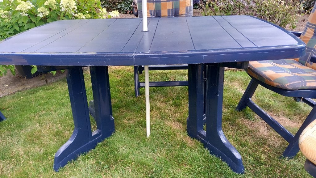 Tuinset Hartman blauw, Ophalen, Gebruikt, Kunststof, Inklapbaar