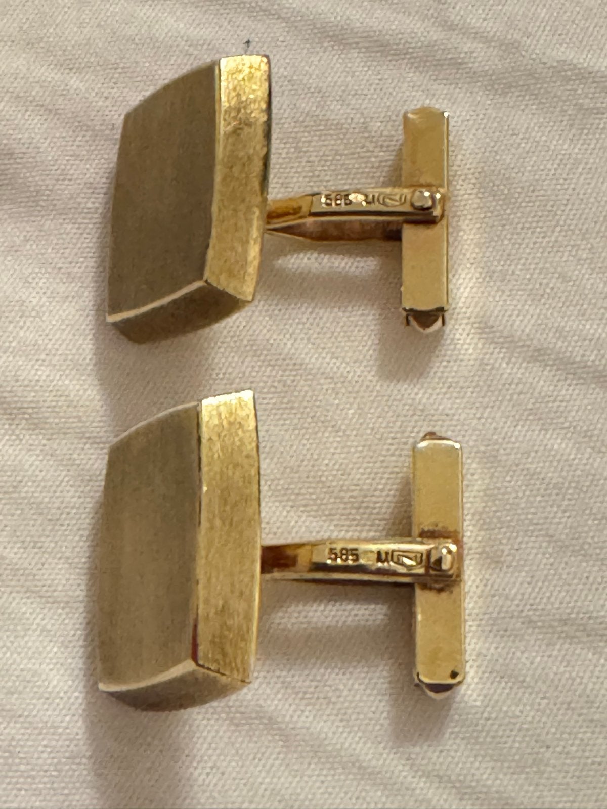 14 karat Gouden Manchetknopen 585, Ophalen of Verzenden, Zo goed als nieuw, Goud