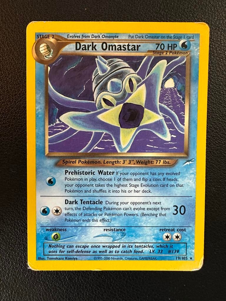 Pokémon Kaart: Dark Omastar 19/105 (Neo Destiny), Ophalen of Verzenden, Gebruikt, Losse kaart