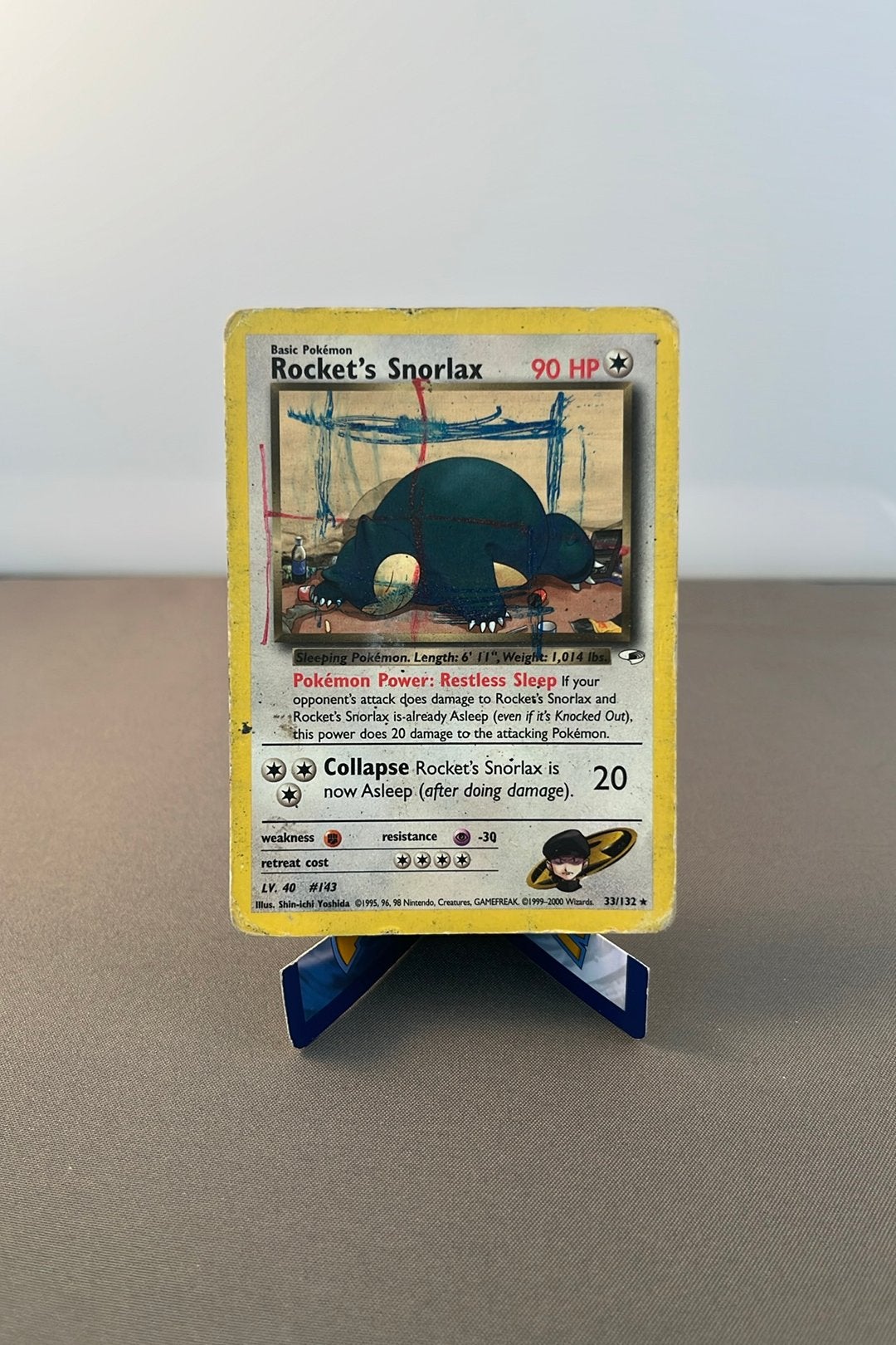 Rocket's Snorlax (GH 33) Gym Heroes (zeer slechte staat), Ophalen of Verzenden, Gebruikt, Losse kaart