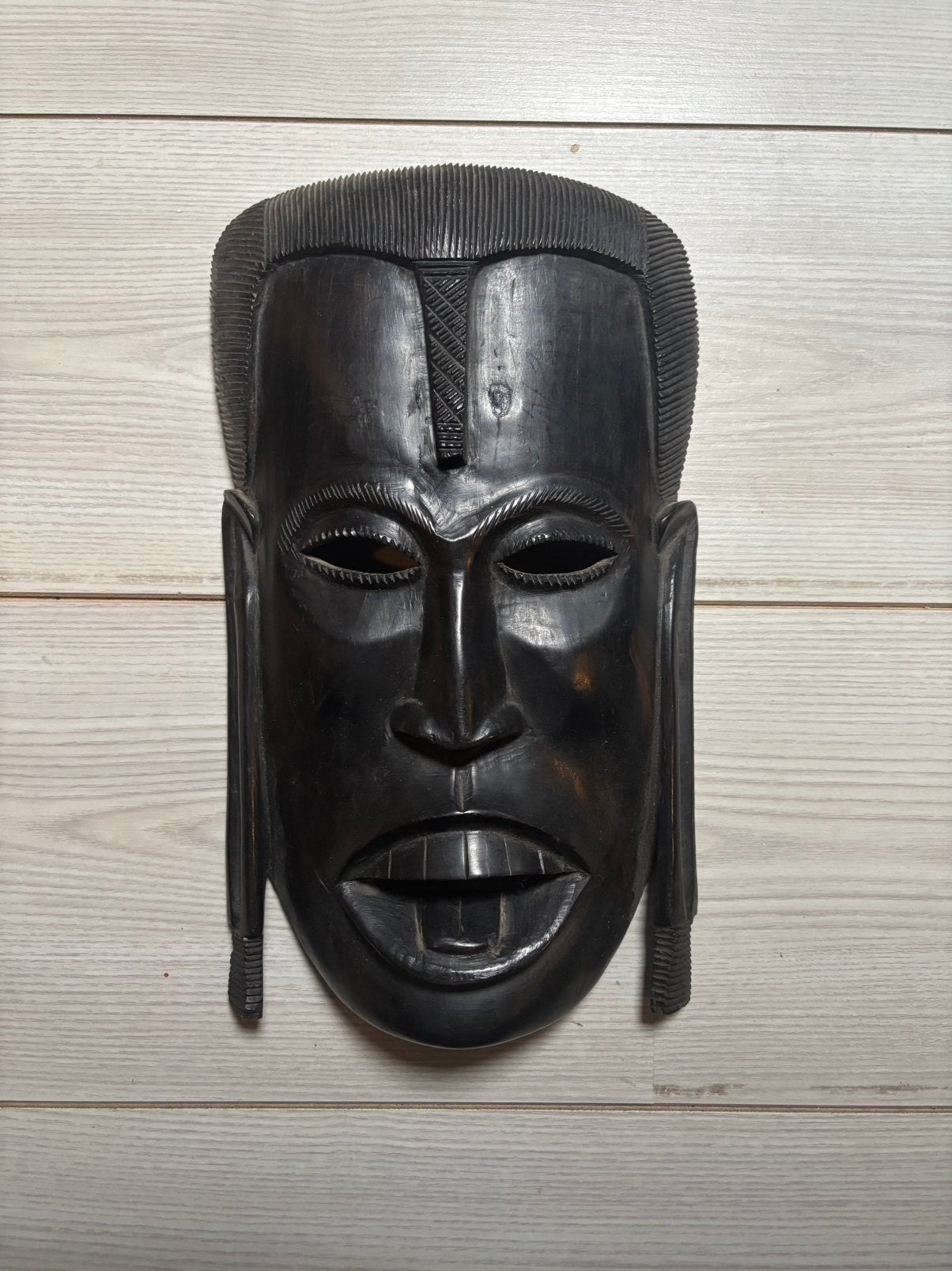 Handgesneden Houten Afrikaans Masker, Ophalen of Verzenden, Zo goed als nieuw