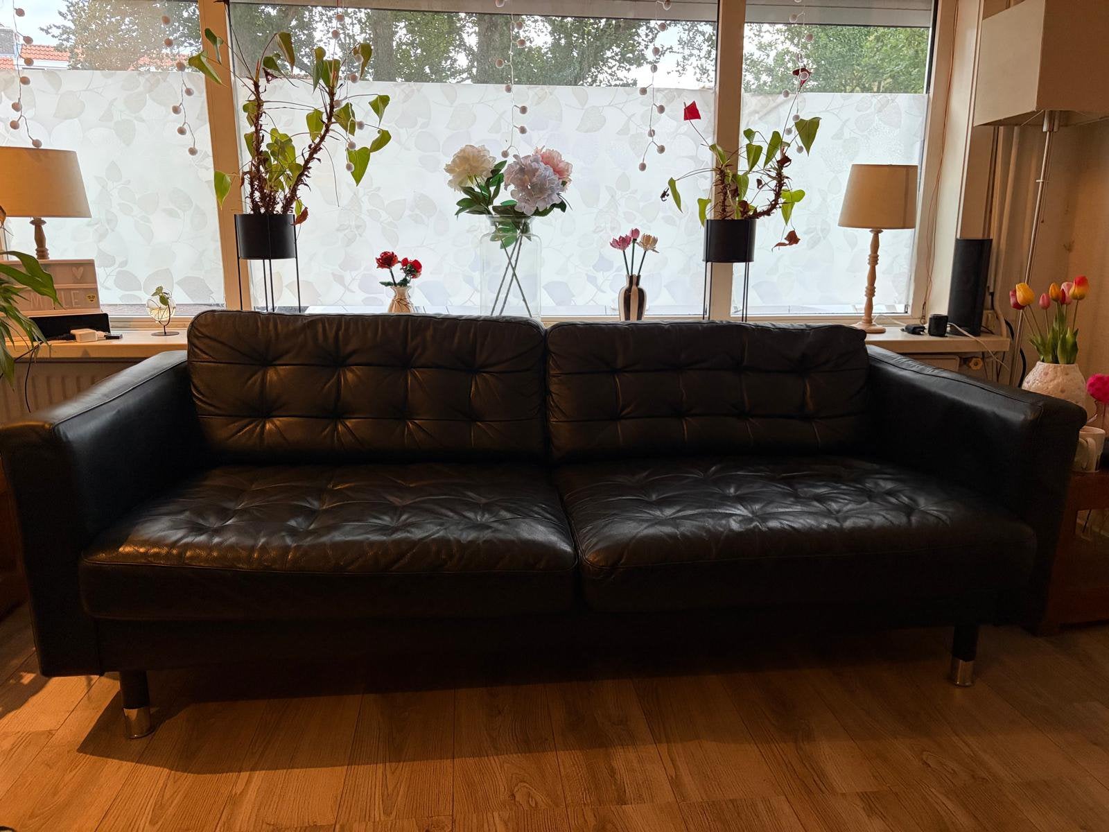 Ikea landskrone 3 zits bankje (koopje), Ophalen, Zo goed als nieuw, 75 tot 100 cm, Leer