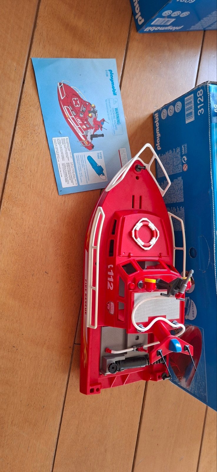 Playmobil Brandweerboot met figuren en accessoires, Ophalen of Verzenden, Zo goed als nieuw, Jongen of Meisje