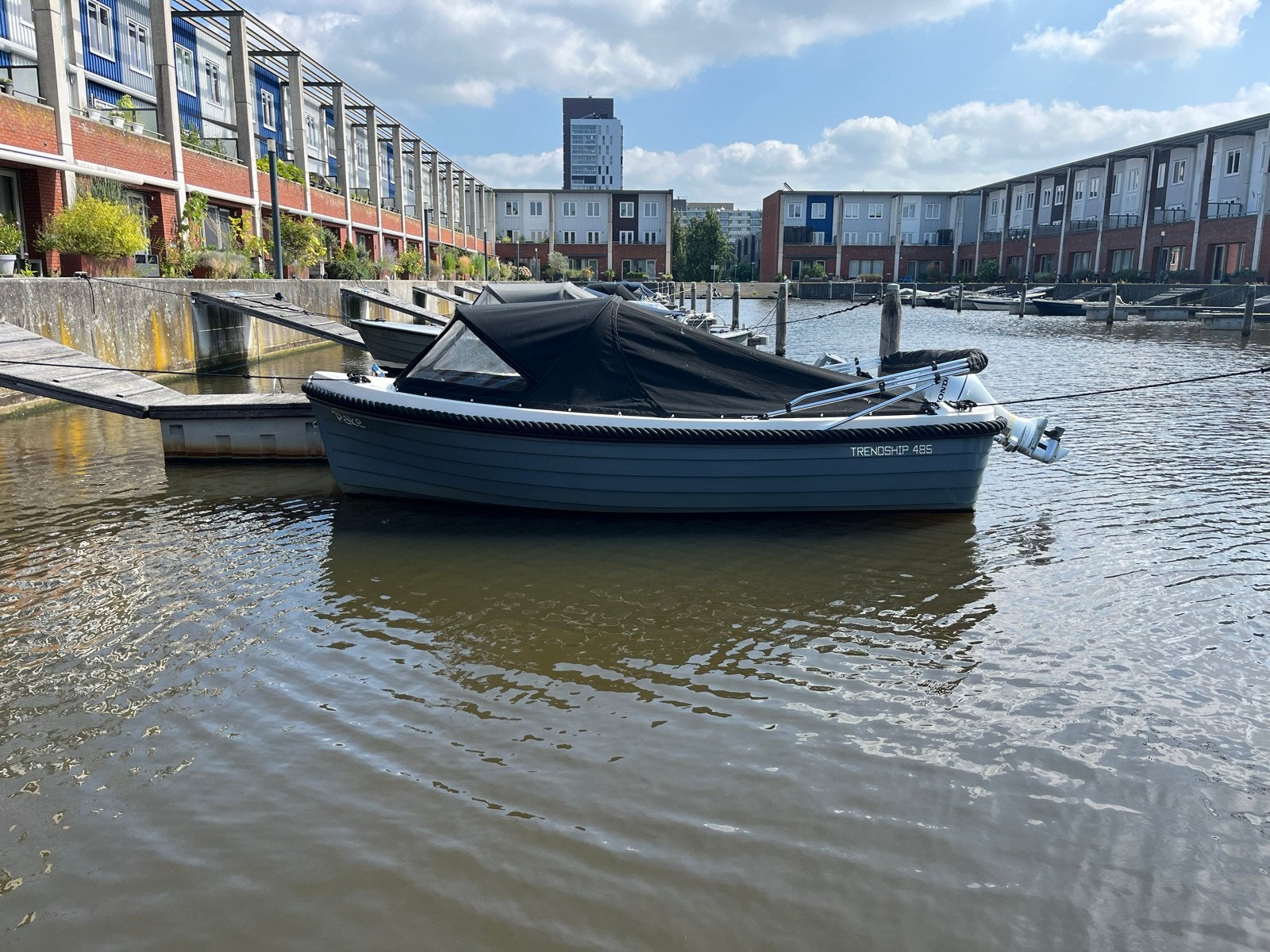 Mooie Trendship 485 met Honda 8pk buitenboordmotor+ trailer, Watersport en Boten, Motorboten en Motorjachten, Overige merken, Buitenboordmotor