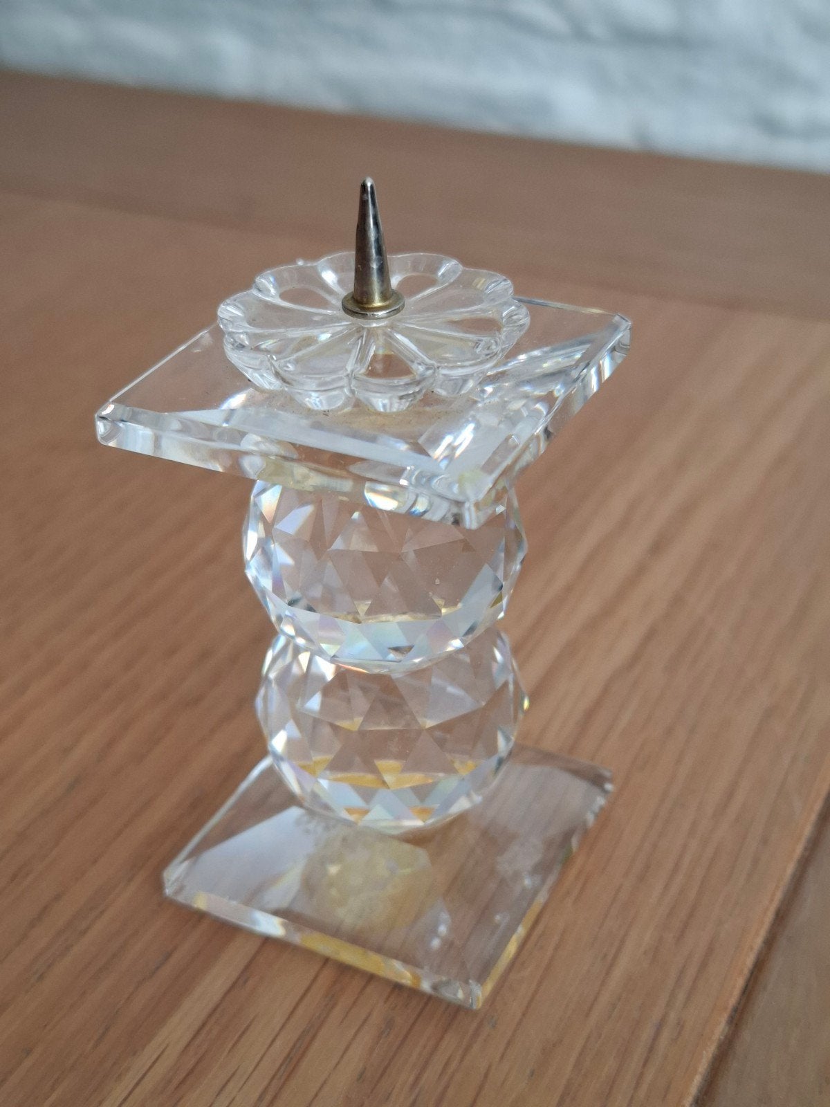 1x Vintage Swarovski kaarsenstandaard nr. 109. H 7 cm., Ophalen of Verzenden, Gebruikt, Huisaccessoire