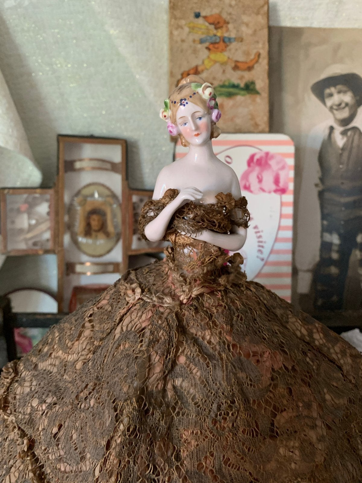 Antieke Goebel Half Doll bodier Theemuts, Antiek en Kunst, Ophalen of Verzenden