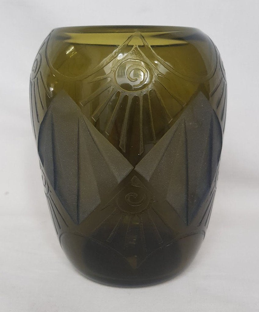Legras - Art Deco Vaas - Geometrisch decor., Ophalen of Verzenden