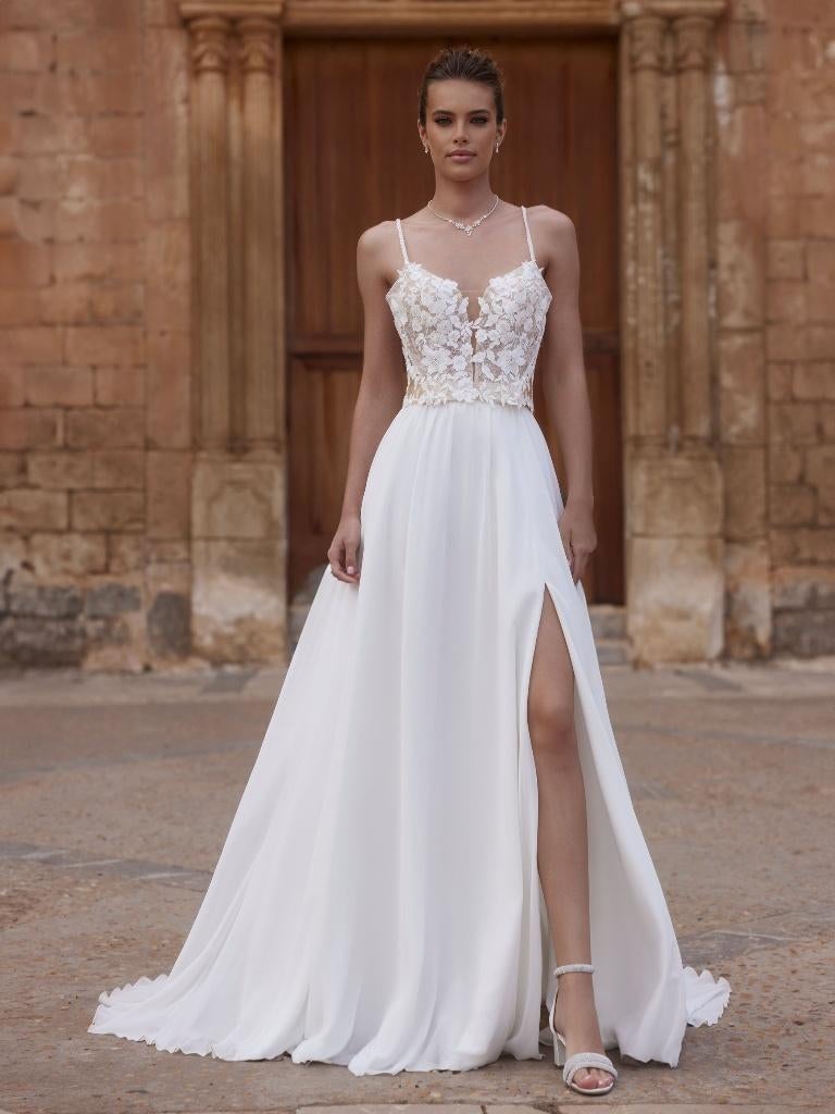 Nieuw, trouwrok, Bianco Evento, Karin, ivoor, S t/m 2XL, Ophalen, Trouwjurk, Wit, Bianco Evento