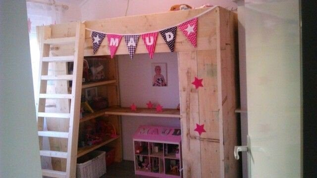 Hoogslaper met bureau en kastruimte, Gebruikt, Eenpersoons, Ophalen of Verzenden, 200 cm