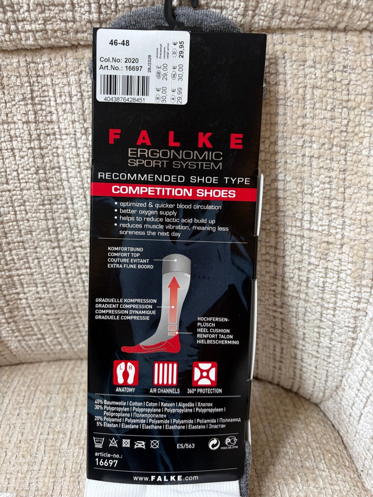 Falke Ergonomic Sport System hardloopsokken (nieuw), Sokken en Kniesokken, Wit, Nieuw, Overige maten