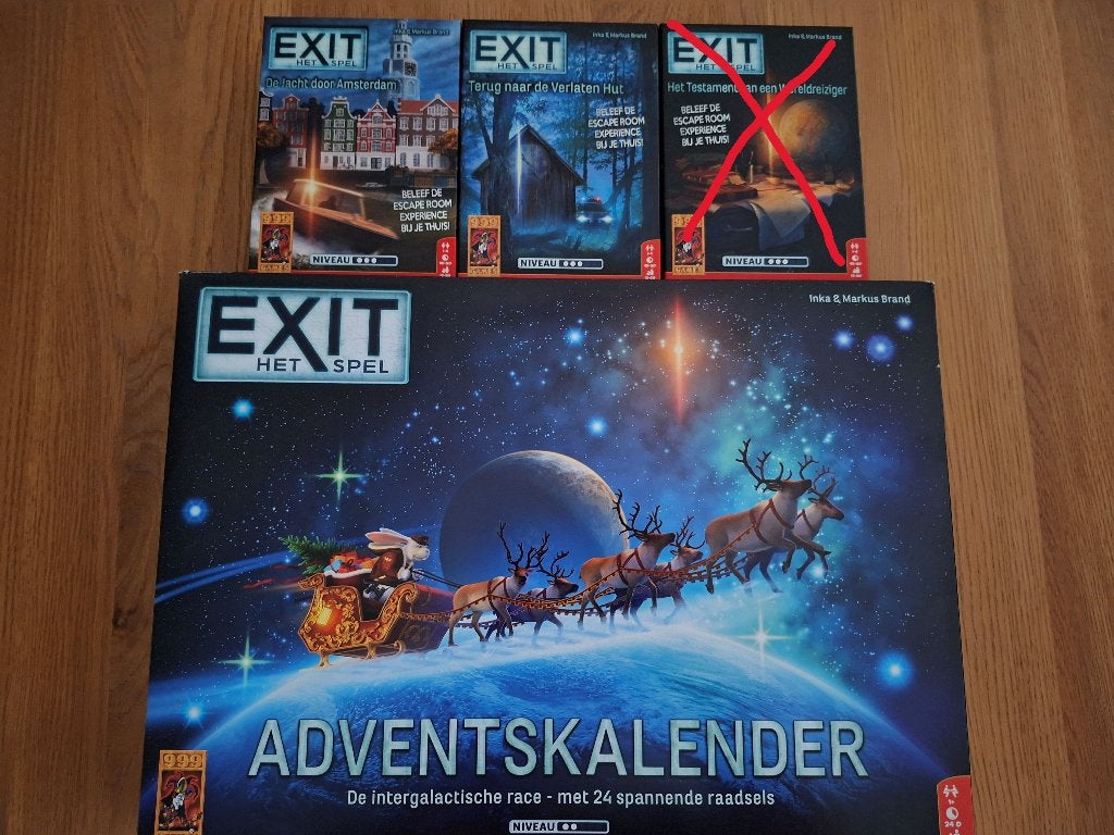 Exit Adventkalender + 2 Exits, Een of twee spelers, Ophalen of Verzenden, Gebruikt, 999 Games