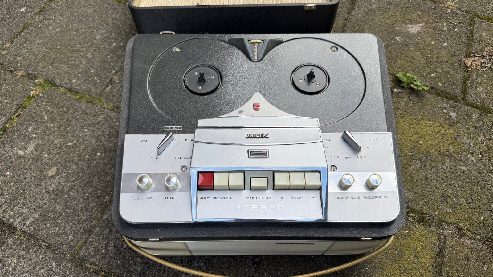 Philips EL3534A vintage stereo bandrecorder – jaren 60, Ophalen of Verzenden, Bandrecorder, Met stofkap