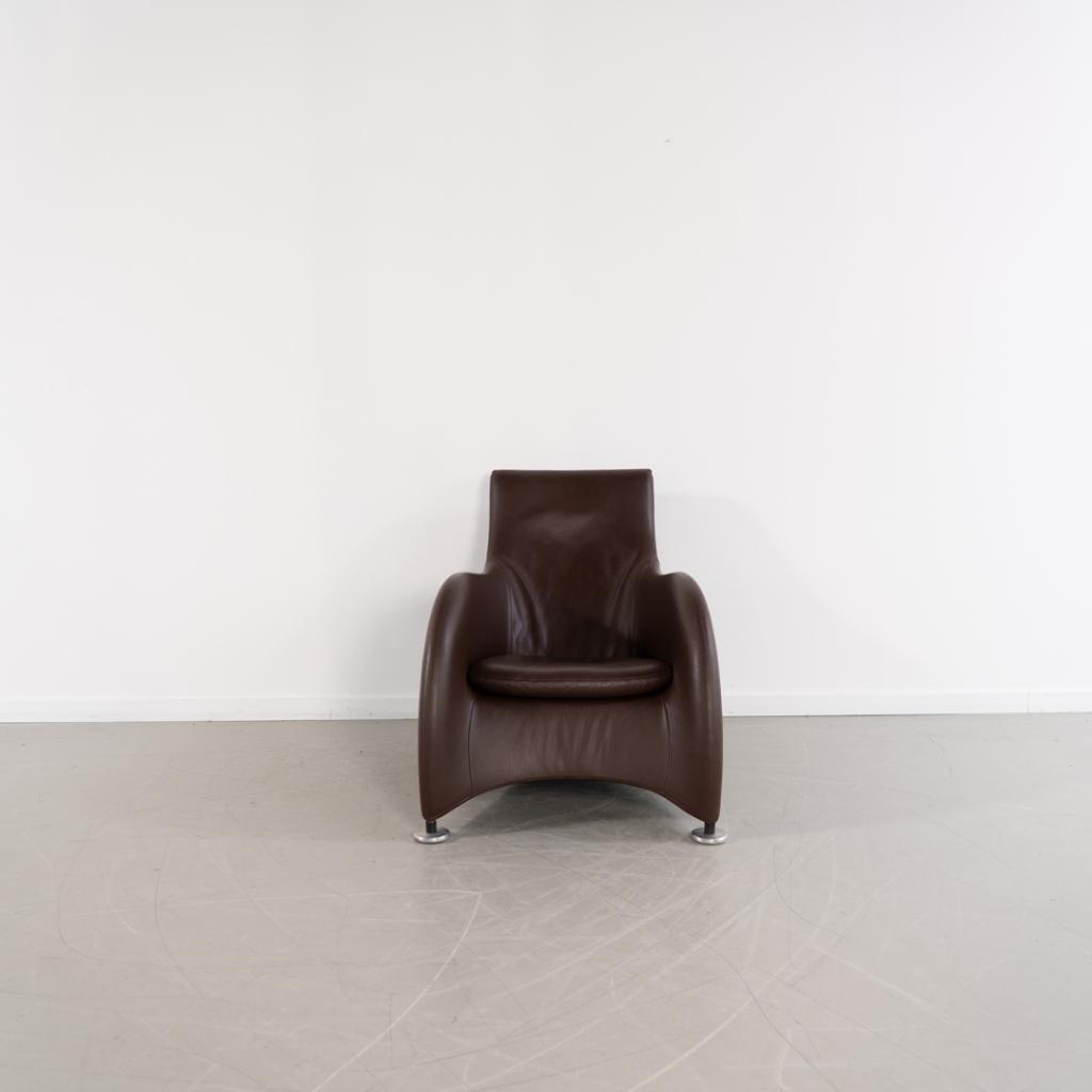 2x Montis Loge Fauteuil Donkerbruin Leder, Niet ingevuld, 100 tot 125 cm, Niet ingevuld, Zo goed als nieuw